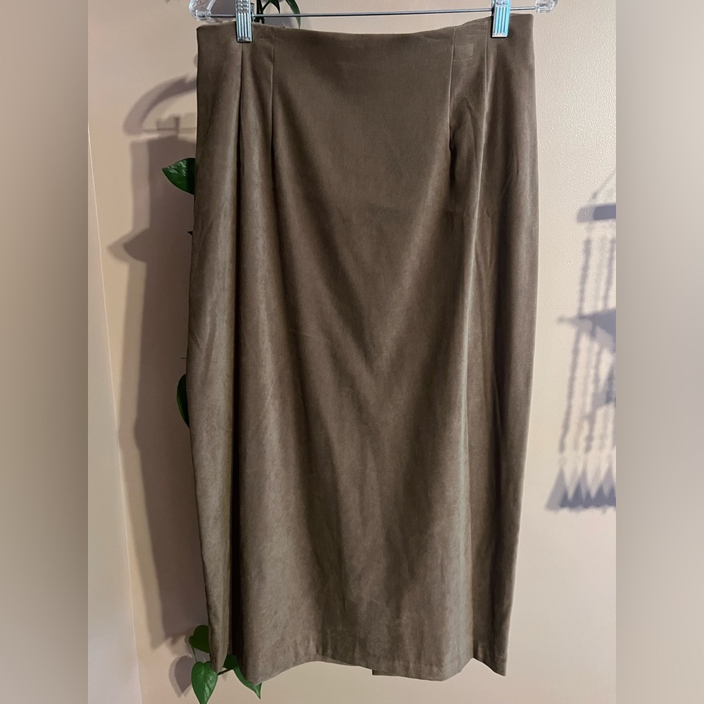 Vintage Tan Faux Suede Women's Skirt